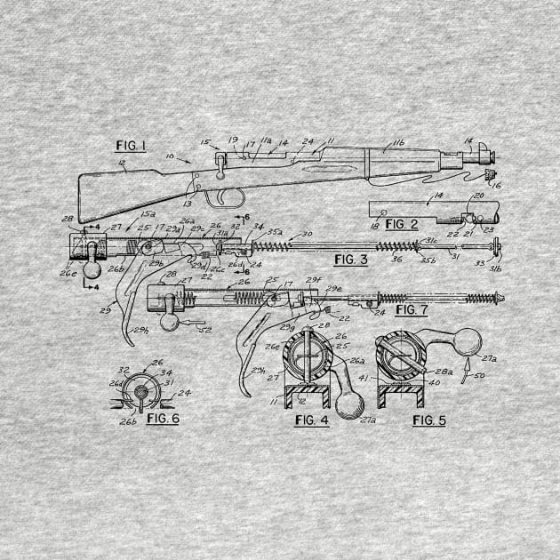 Toy Rifle Vintage Patent Hand Drawing by TheYoungDesigns